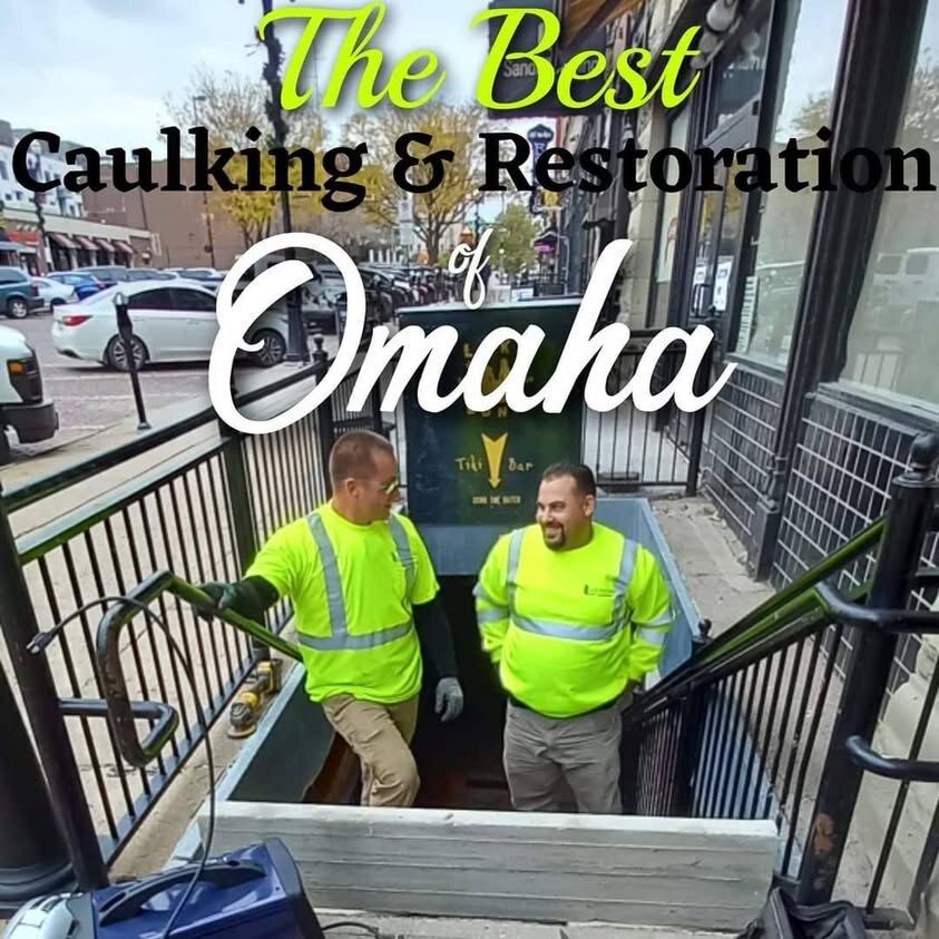 The Best Caulking & Restoration of Omaha — Jake and crew on a downtown Omaha job site, the cover photo from our Google Business Profile